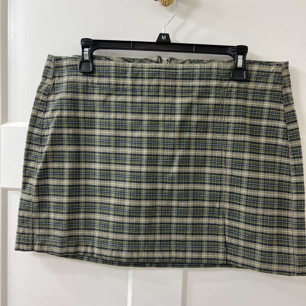 American Eagle Outfitters Green and White Mini Pencil Skirt